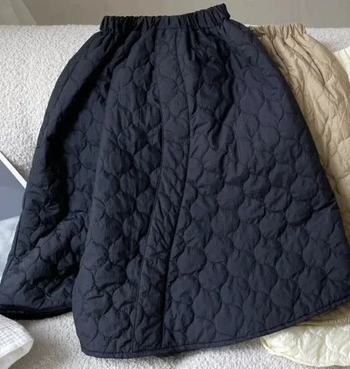 Children's Quilted Cotton Gourd Cotton Pure Color Quilted Skirt