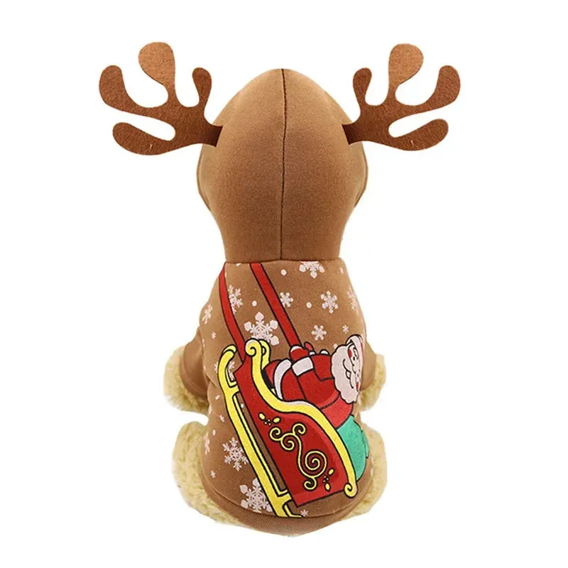 Christmas Hooded Sweater for Sphynx Cats Winter Costume