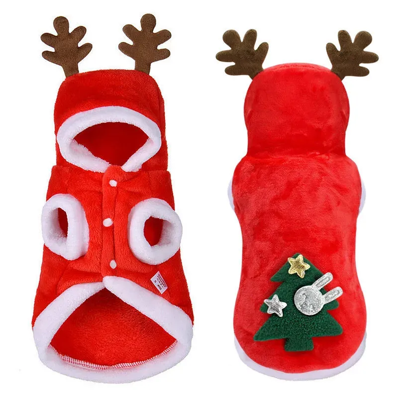 Christmas Hooded Sweater for Sphynx Cats Winter Costume