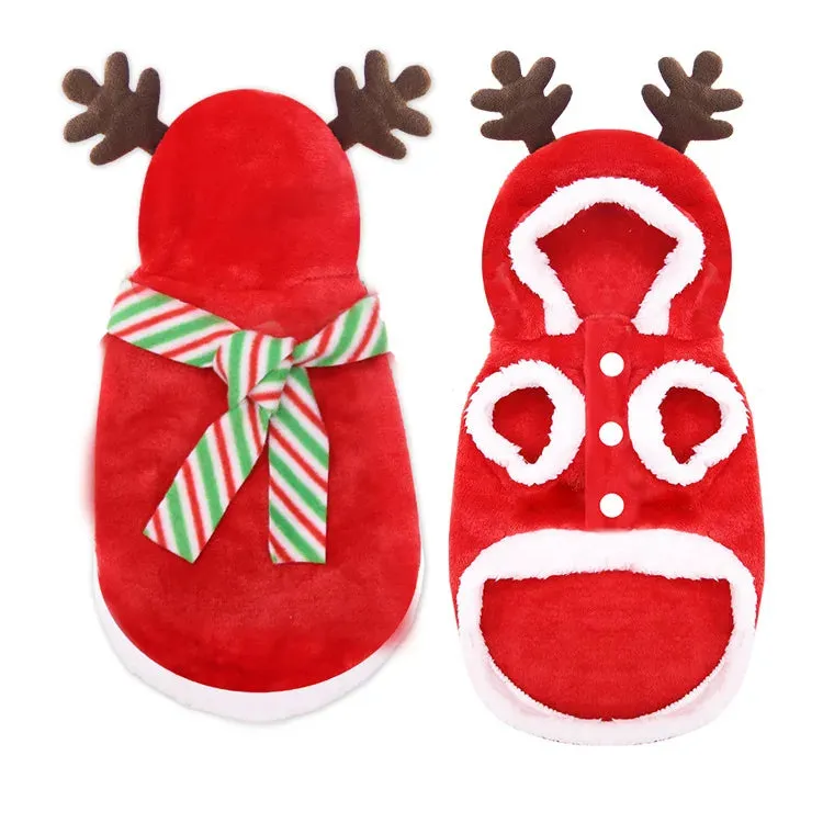 Christmas Hooded Sweater for Sphynx Cats Winter Costume
