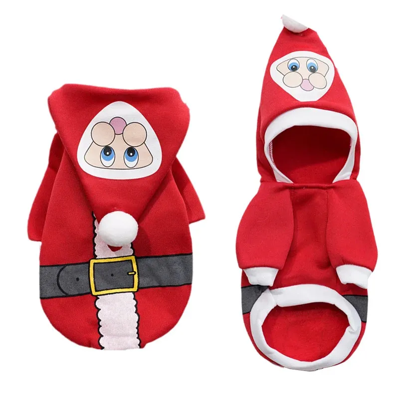 Christmas Hooded Sweater for Sphynx Cats Winter Costume