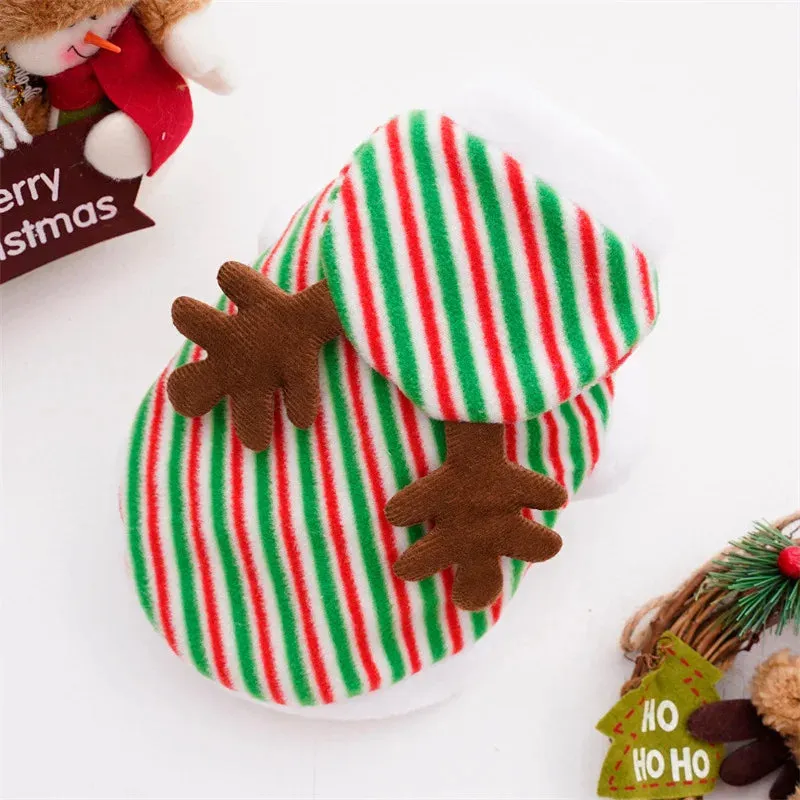 Christmas Hooded Sweater for Sphynx Cats Winter Costume