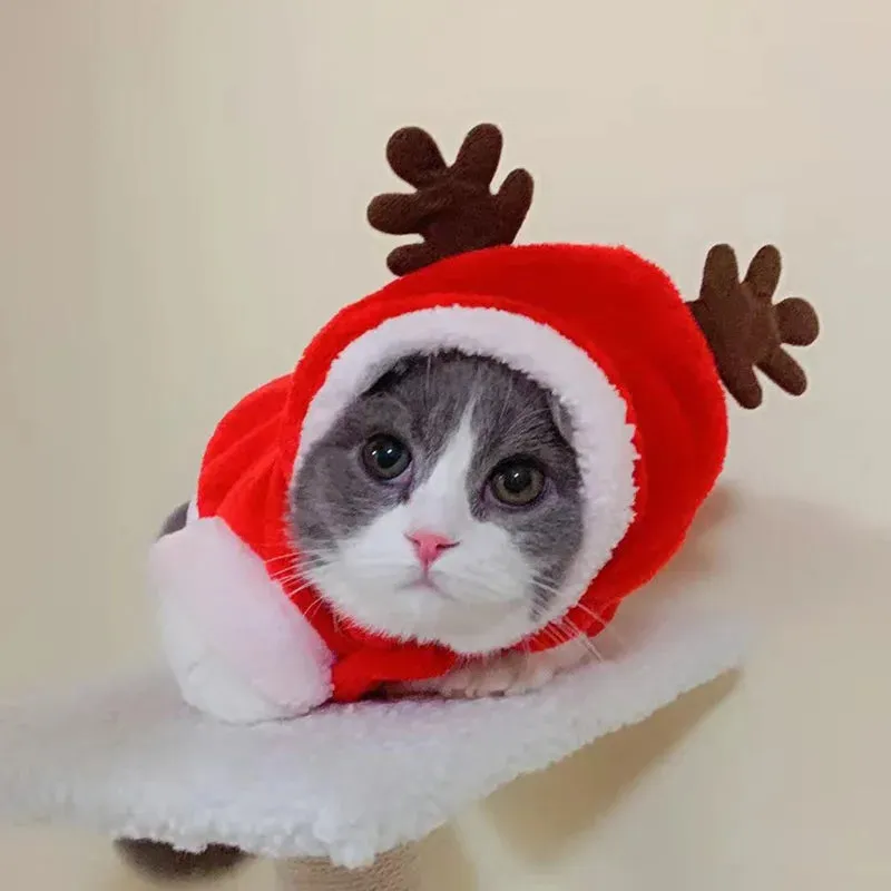 Christmas Hooded Sweater for Sphynx Cats Winter Costume