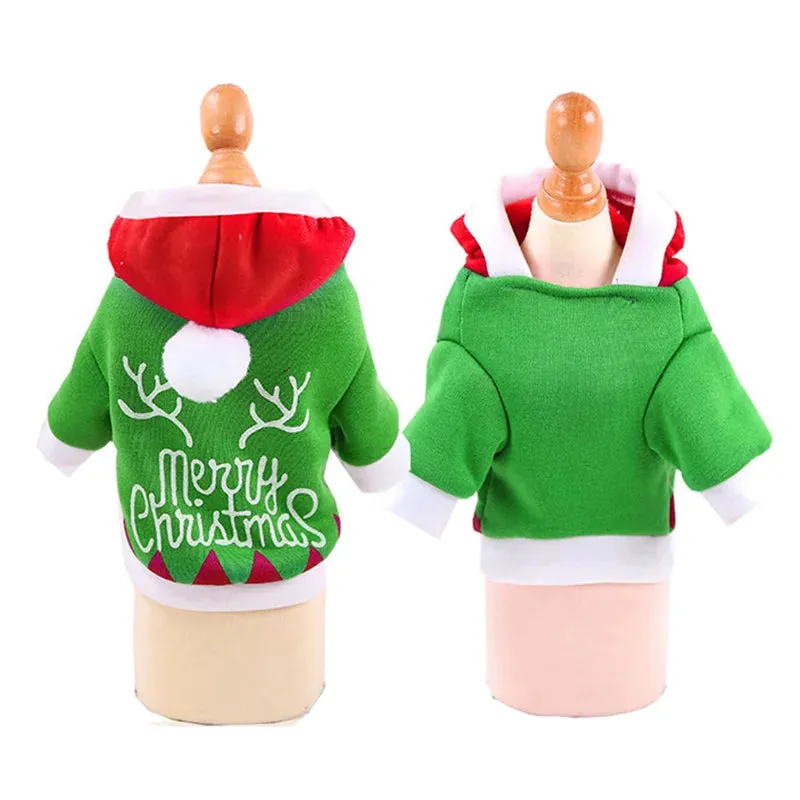 Christmas Hooded Sweater for Sphynx Cats Winter Costume