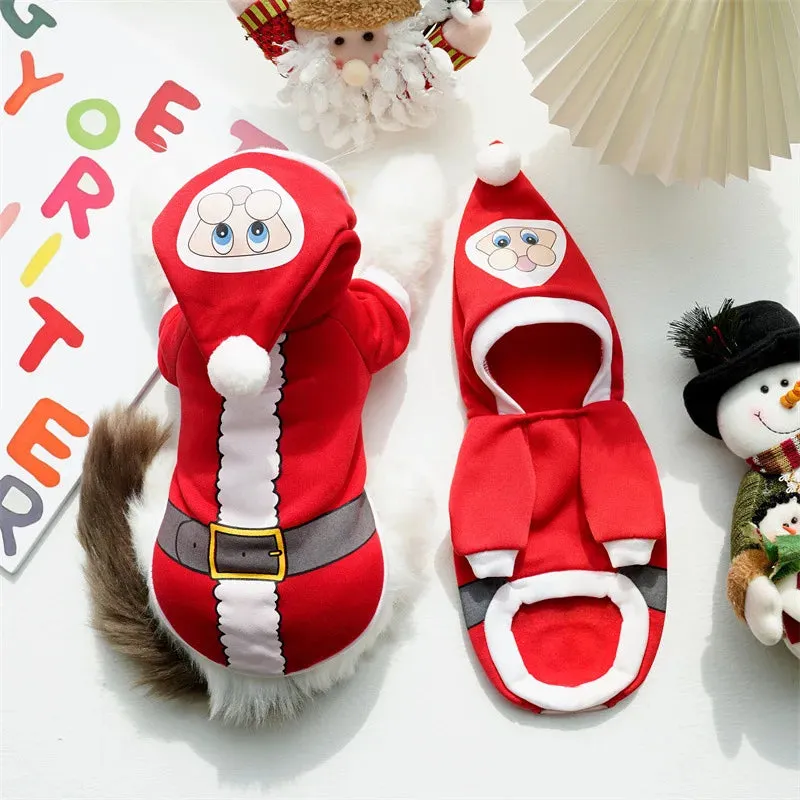 Christmas Hooded Sweater for Sphynx Cats Winter Costume