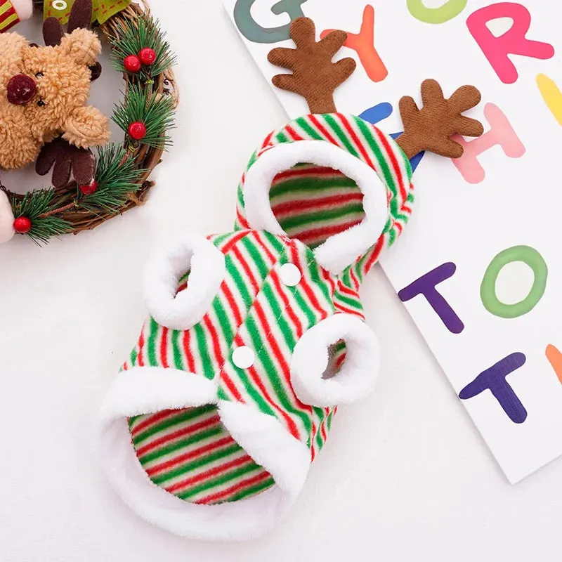 Christmas Hooded Sweater for Sphynx Cats Winter Costume