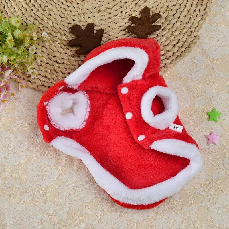 Christmas Hooded Sweater for Sphynx Cats Winter Costume