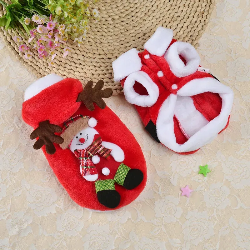 Christmas Hooded Sweater for Sphynx Cats Winter Costume