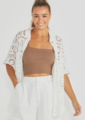 Clover Lace Shirt White