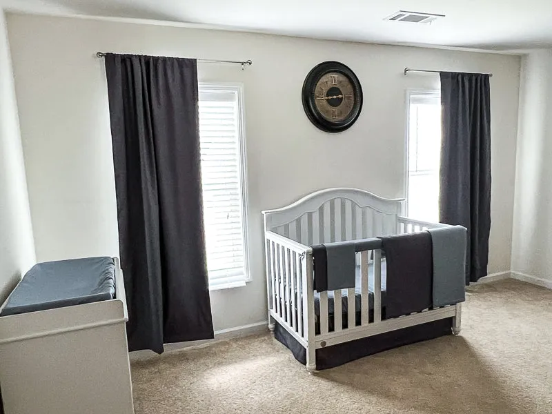 Coal Gray and Denim Blue Baby Crib Bedding Set All in One
