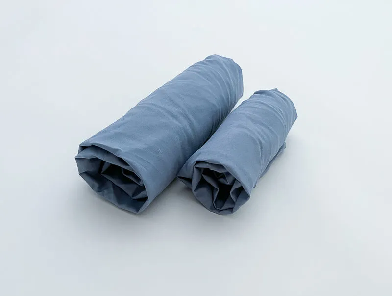 Coal Gray and Denim Blue Baby Crib Bedding Set All in One