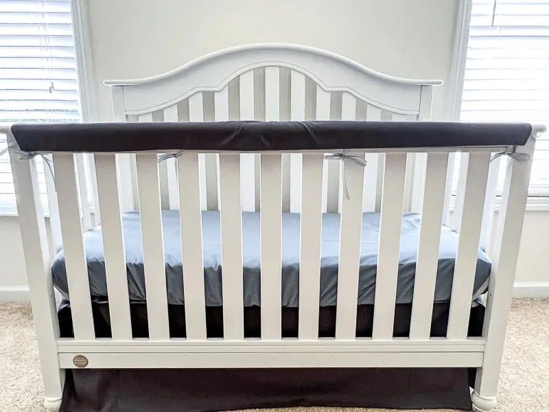 Coal Gray and Denim Blue Baby Crib Bedding Set All in One
