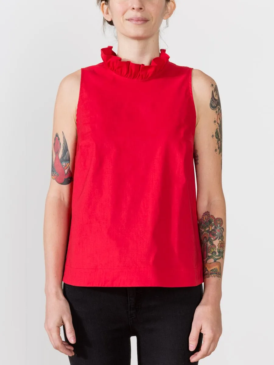 coco ruffle tank - red