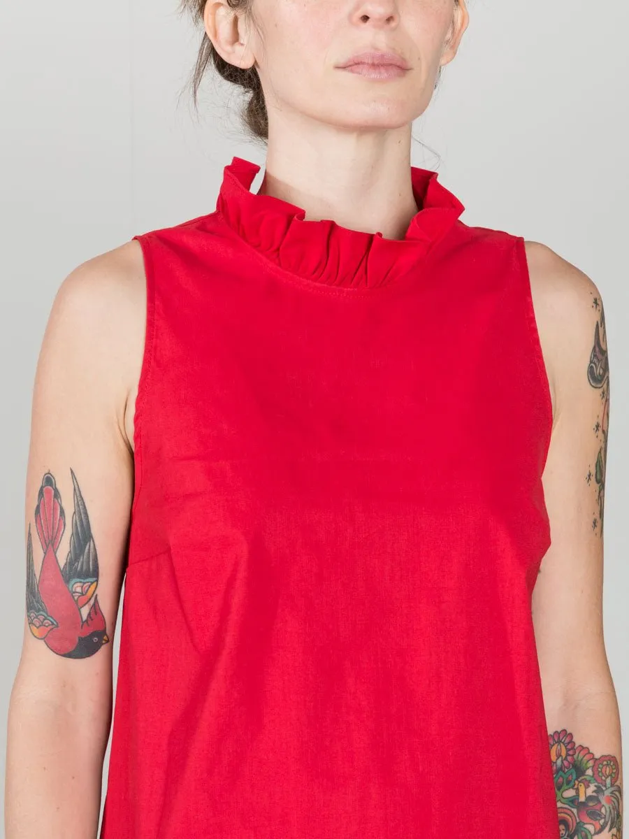 coco ruffle tank - red