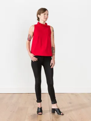 coco ruffle tank - red