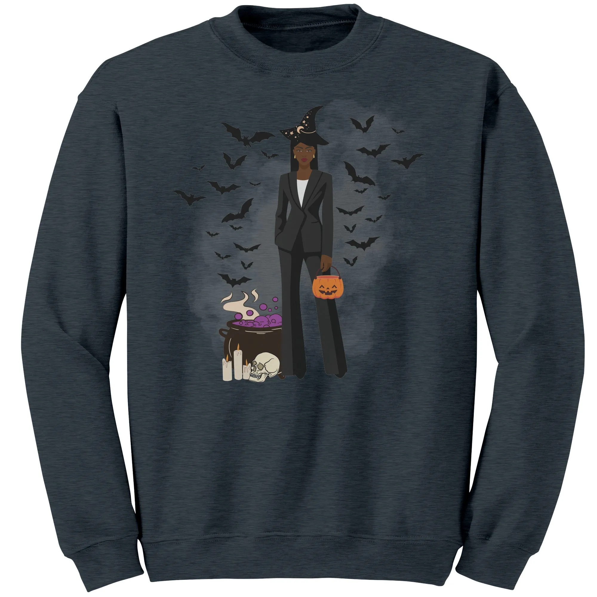 Comfort Colors Fashionable Halloween Sweatshirt For Black Girl Halloween Sweatshirt Gift For Spooky Season Sweatshirt Black Girl Magic