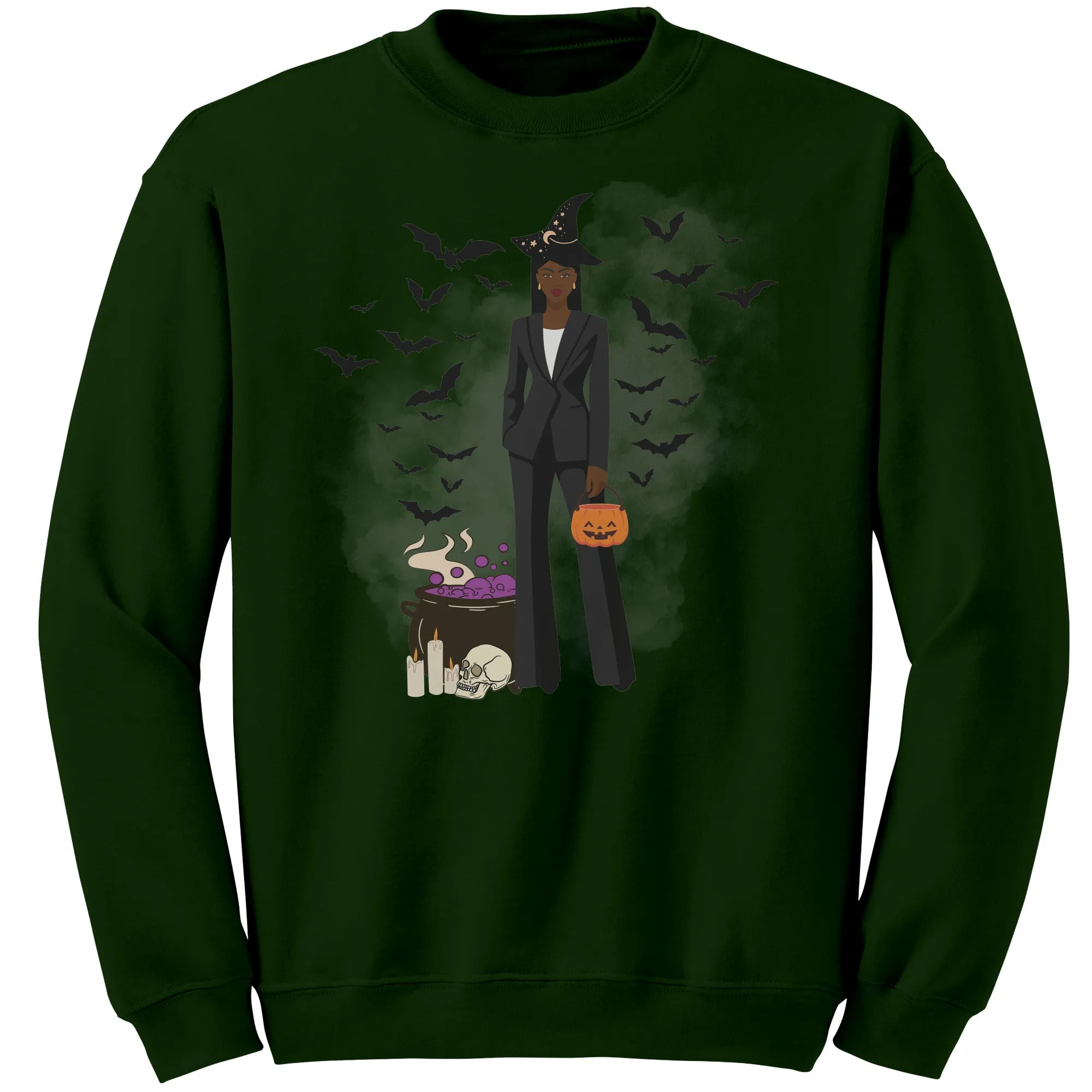 Comfort Colors Fashionable Halloween Sweatshirt For Black Girl Halloween Sweatshirt Gift For Spooky Season Sweatshirt Black Girl Magic