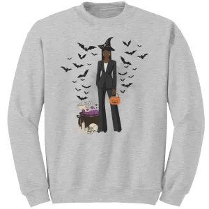 Comfort Colors Fashionable Halloween Sweatshirt For Black Girl Halloween Sweatshirt Gift For Spooky Season Sweatshirt Black Girl Magic