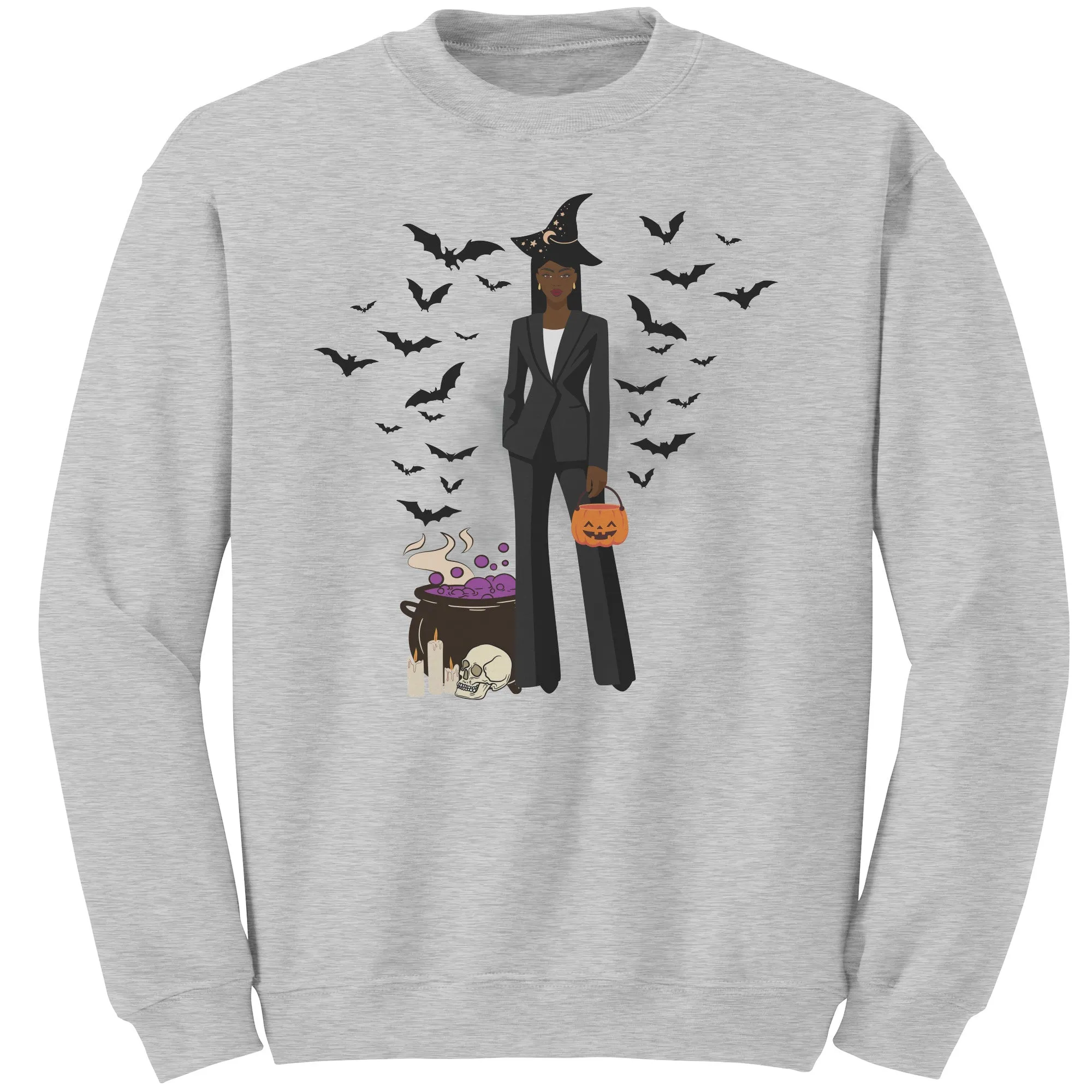 Comfort Colors Fashionable Halloween Sweatshirt For Black Girl Halloween Sweatshirt Gift For Spooky Season Sweatshirt Black Girl Magic