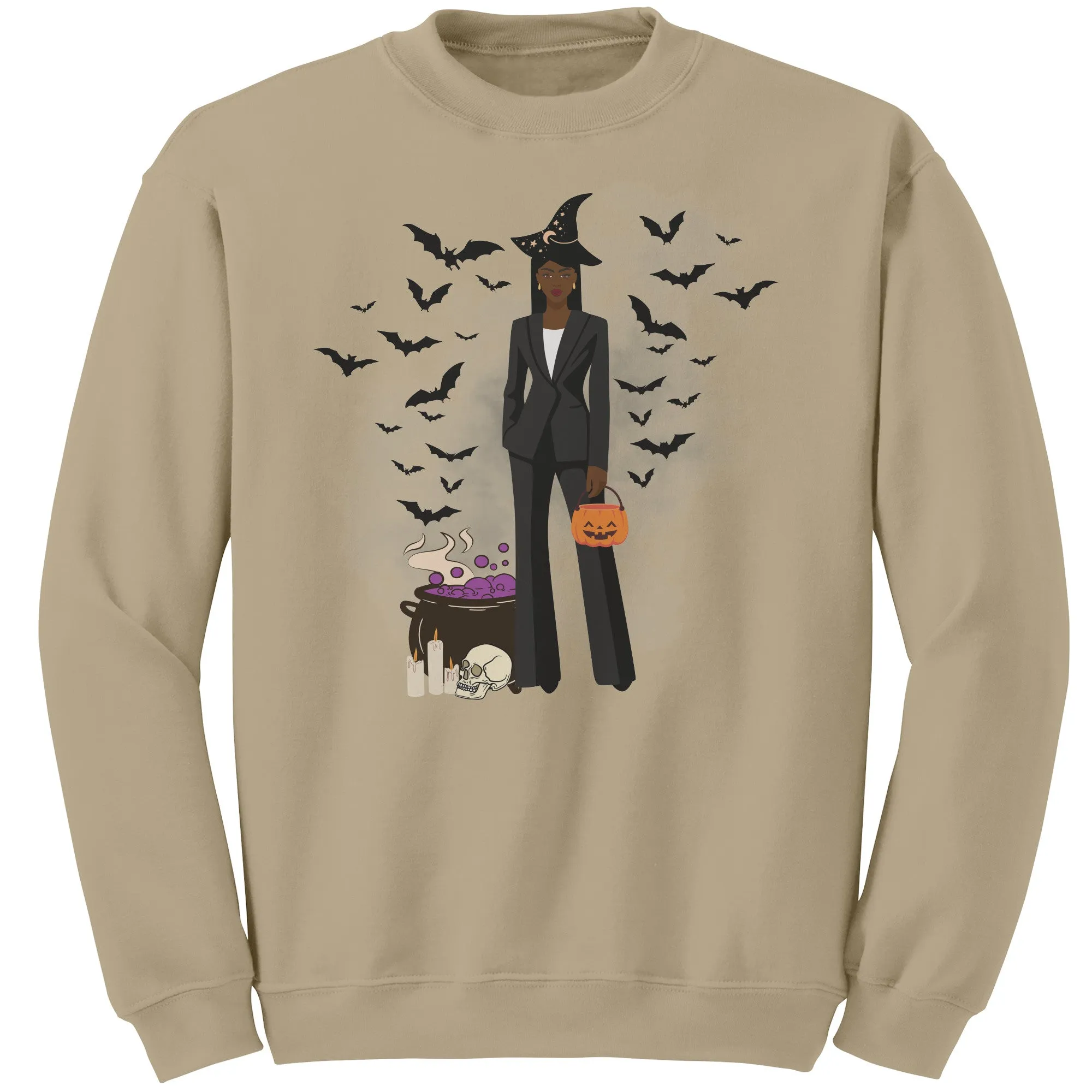 Comfort Colors Fashionable Halloween Sweatshirt For Black Girl Halloween Sweatshirt Gift For Spooky Season Sweatshirt Black Girl Magic