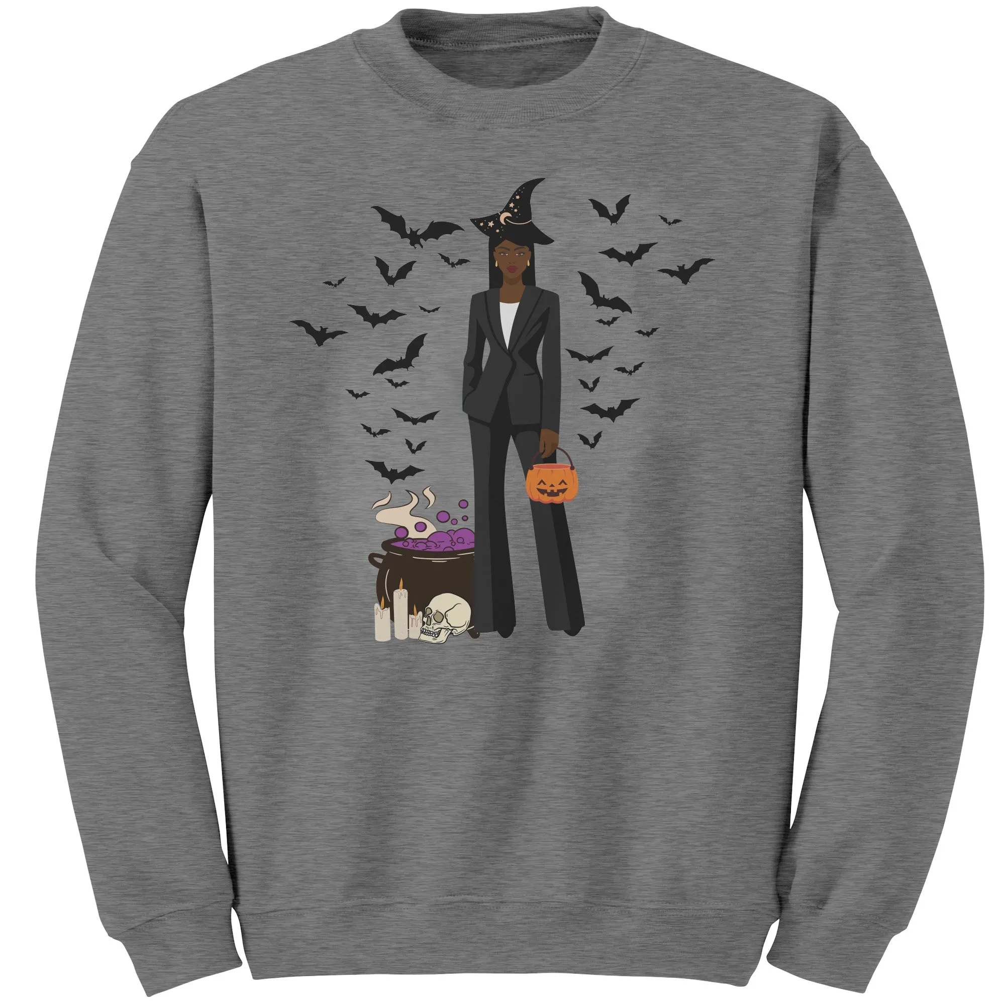 Comfort Colors Fashionable Halloween Sweatshirt For Black Girl Halloween Sweatshirt Gift For Spooky Season Sweatshirt Black Girl Magic