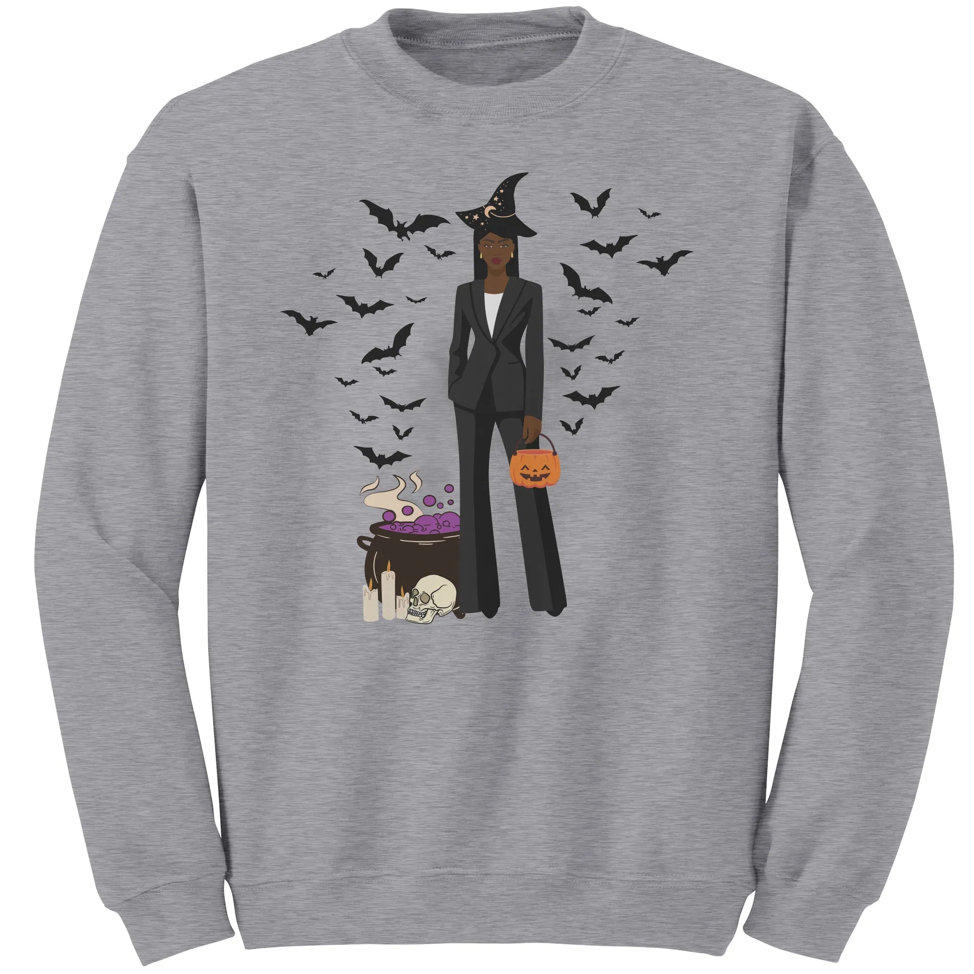 Comfort Colors Fashionable Halloween Sweatshirt For Black Girl Halloween Sweatshirt Gift For Spooky Season Sweatshirt Black Girl Magic