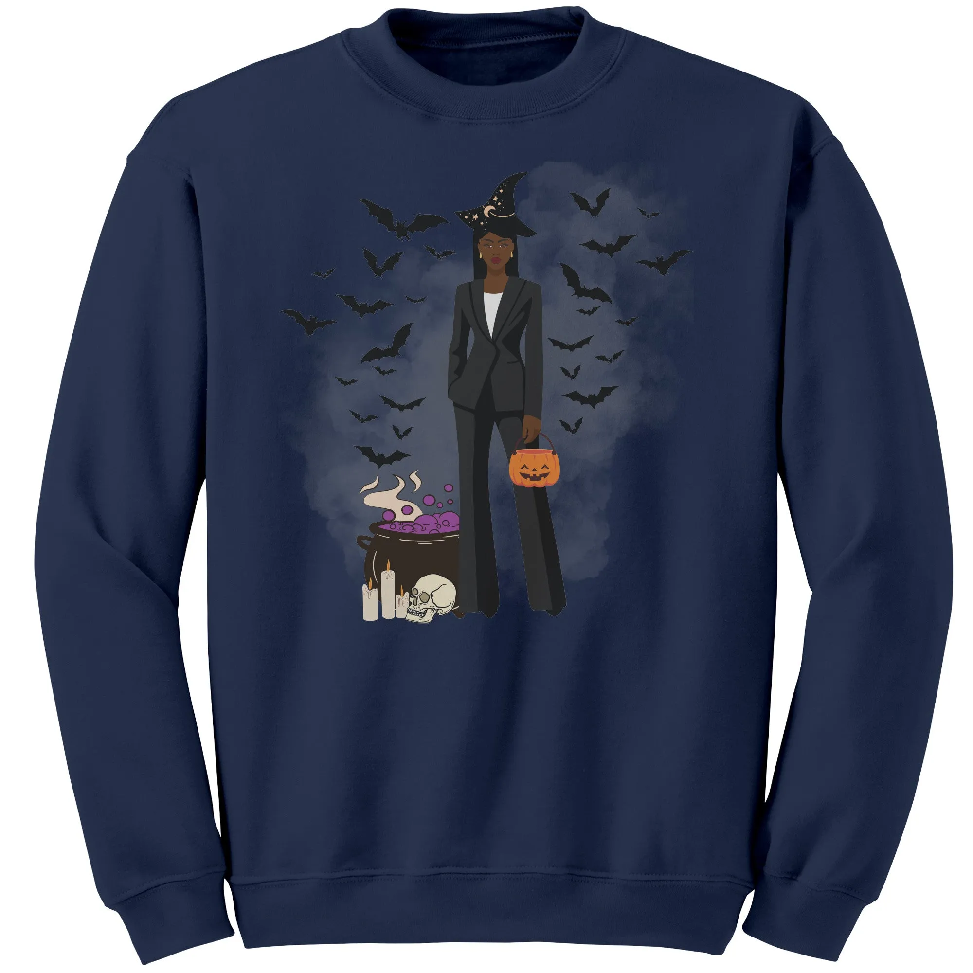 Comfort Colors Fashionable Halloween Sweatshirt For Black Girl Halloween Sweatshirt Gift For Spooky Season Sweatshirt Black Girl Magic