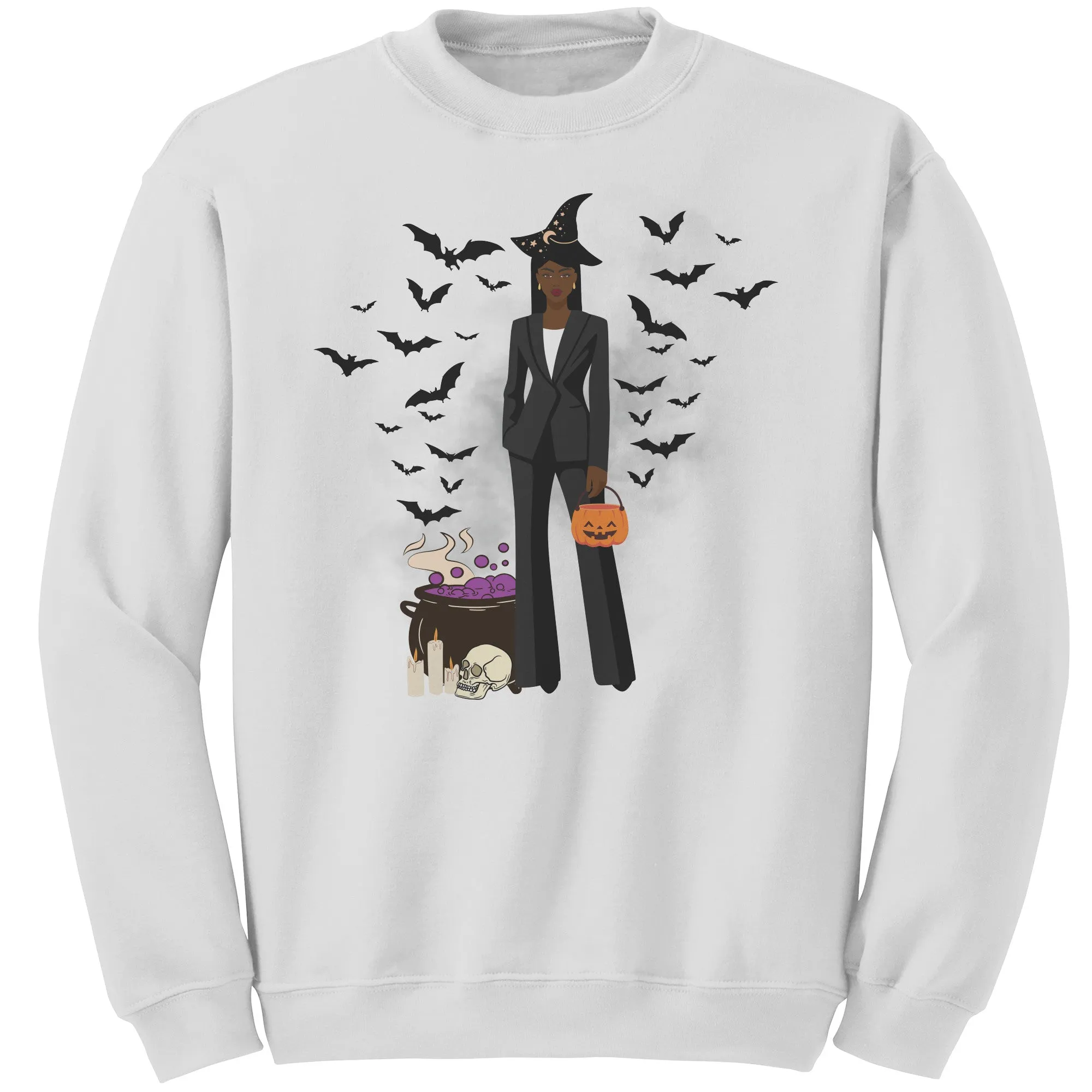 Comfort Colors Fashionable Halloween Sweatshirt For Black Girl Halloween Sweatshirt Gift For Spooky Season Sweatshirt Black Girl Magic