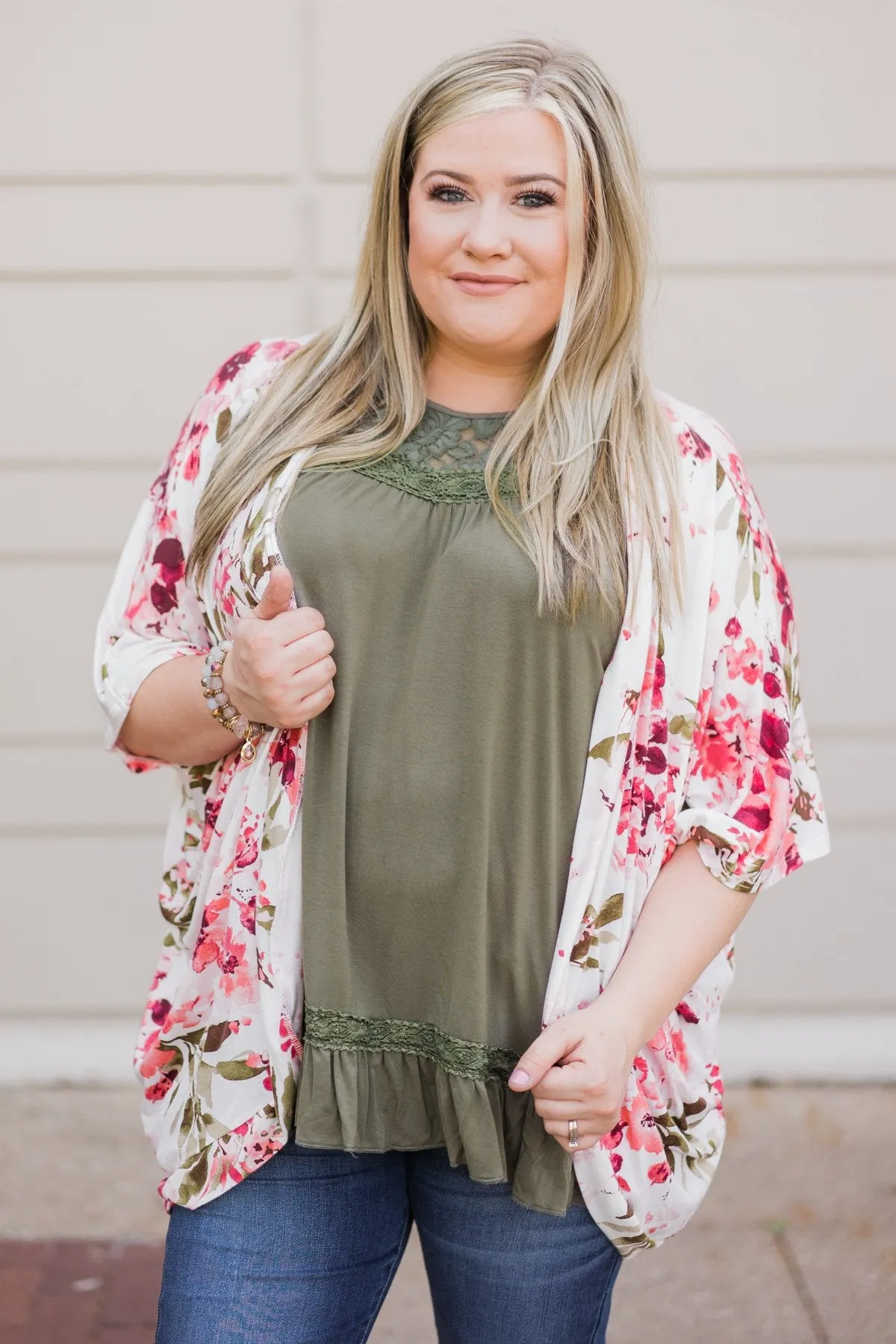 Coming Home Lace Tank- Olive