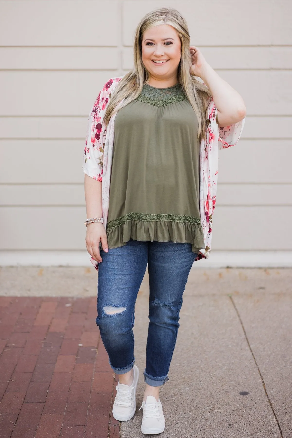 Coming Home Lace Tank- Olive