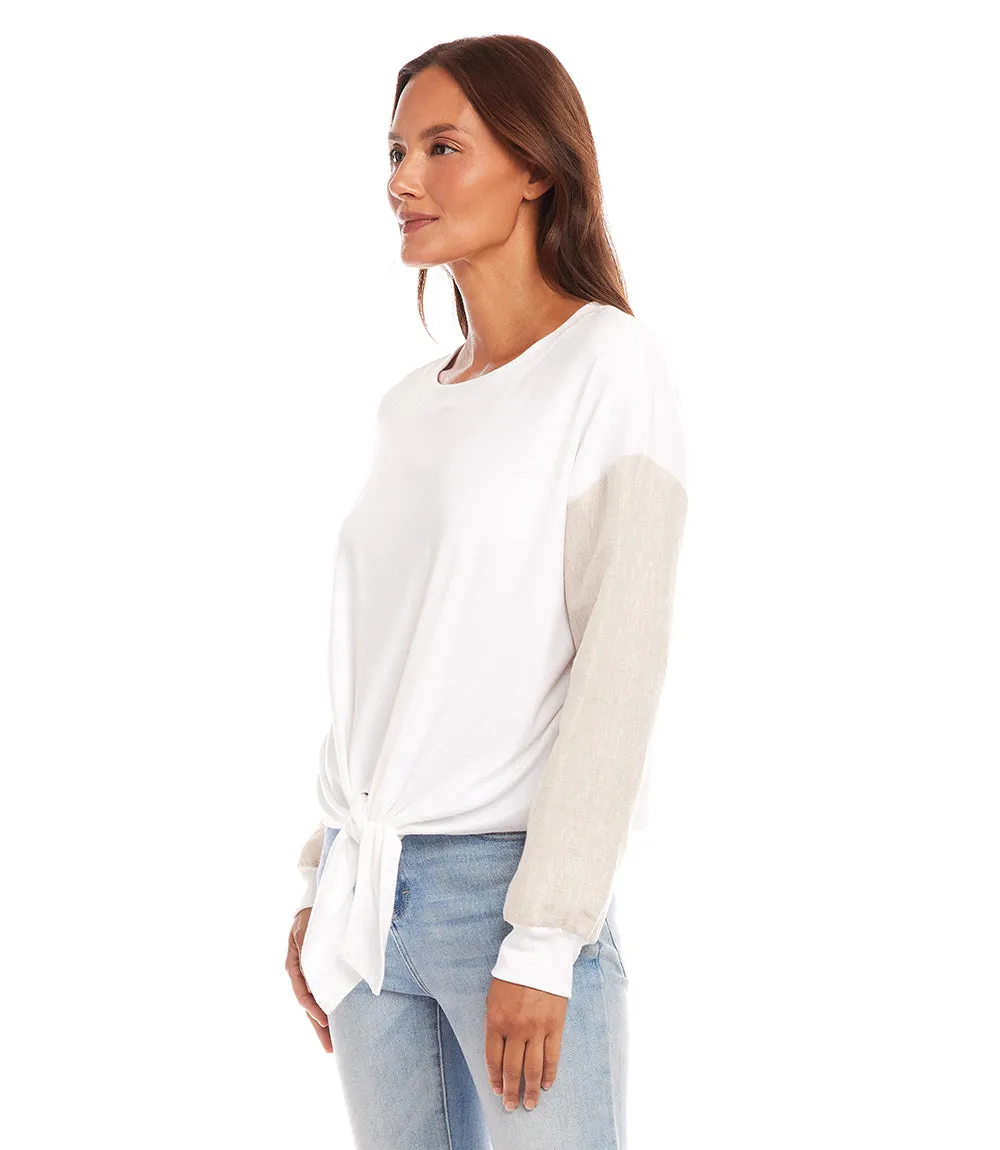 Contrast Tie-Front Top