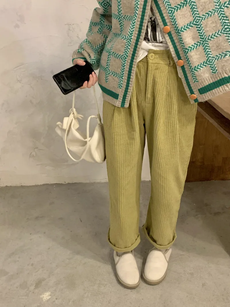 Contrasting Check Lazy Sweater Cardigan