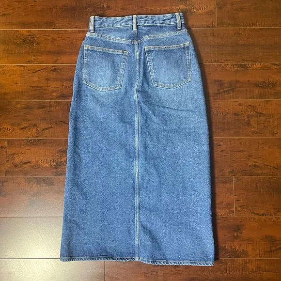 COS Front Slit Denim Midi Jean Skirt Size 4