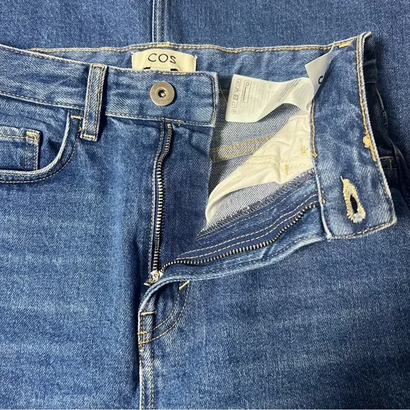 COS Front Slit Denim Midi Jean Skirt Size 4