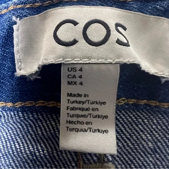 COS Front Slit Denim Midi Jean Skirt Size 4