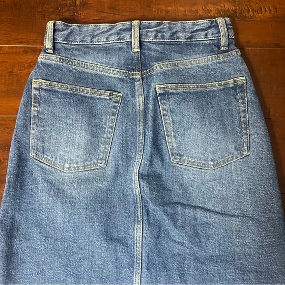 COS Front Slit Denim Midi Jean Skirt Size 4