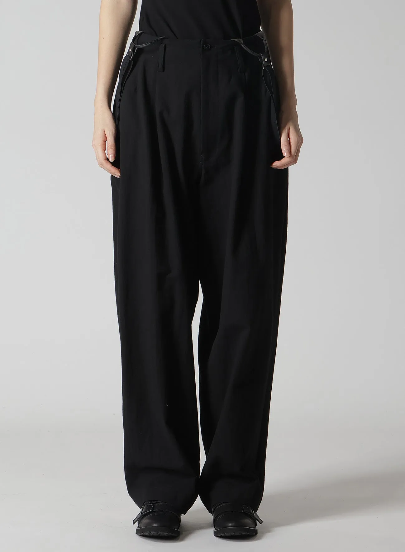 COTTON TWILL SUSPENDER PANTS