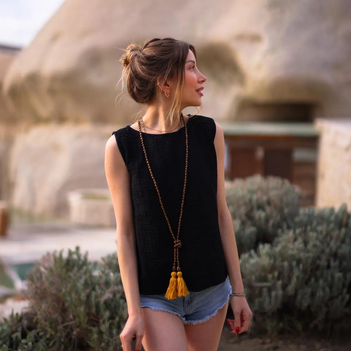 Cream Sleeveless Blouse