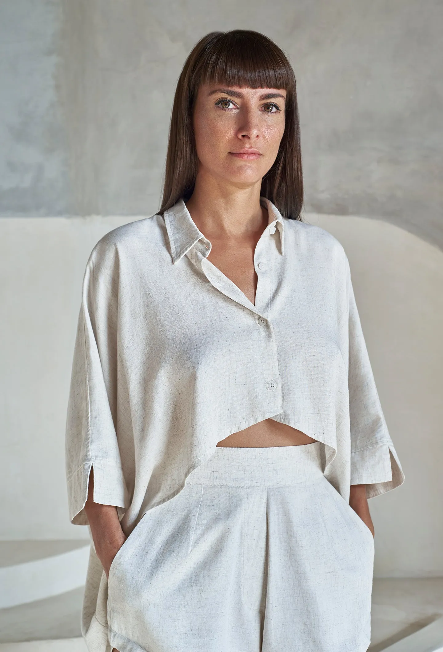 Crop Chemisette Eco-Linen