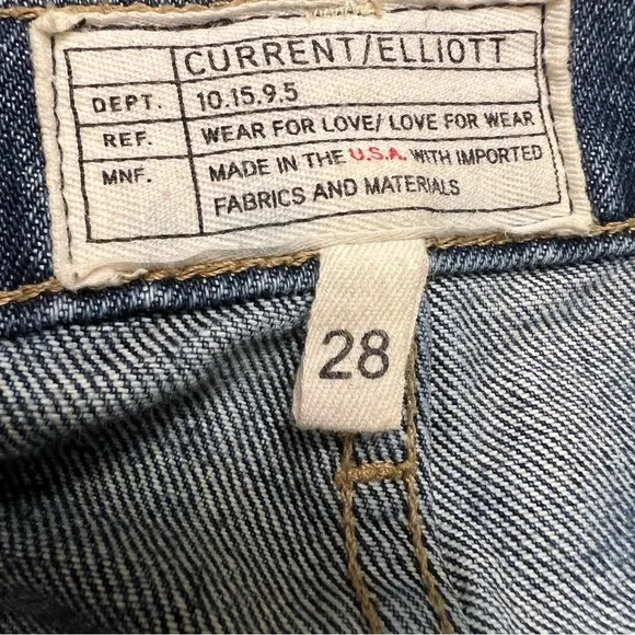 Current/Elliott The Slit Midi Denim Skirt 28 EUC