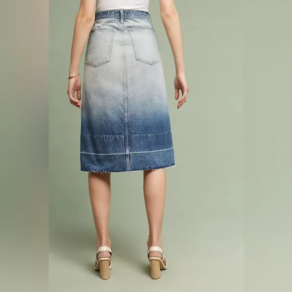 Current/Elliott The Slit Midi Denim Skirt 28 EUC