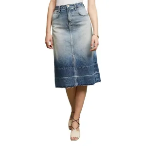 Current/Elliott The Slit Midi Denim Skirt 28 EUC