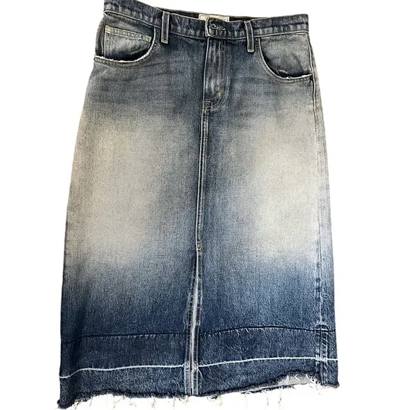 Current/Elliott The Slit Midi Denim Skirt 28 EUC