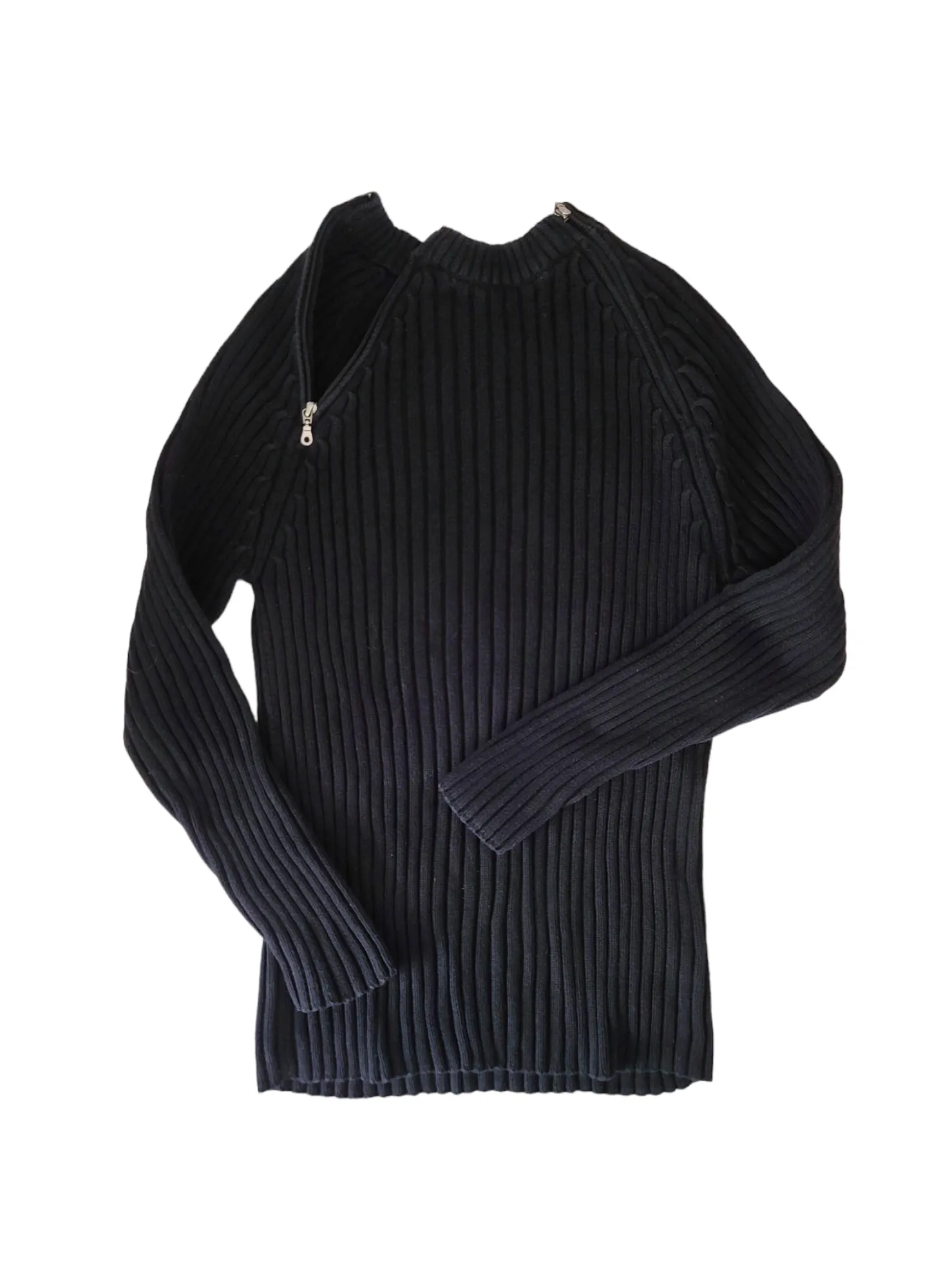 Cybergrunge black ribbed sweater