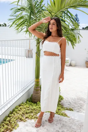 Cyprus Top and Skirt Set - White