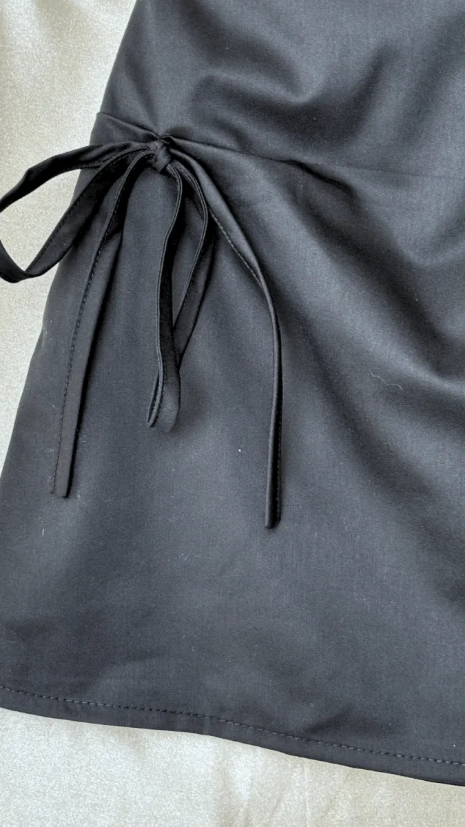 Dainty Bows Black Cotton Skirt