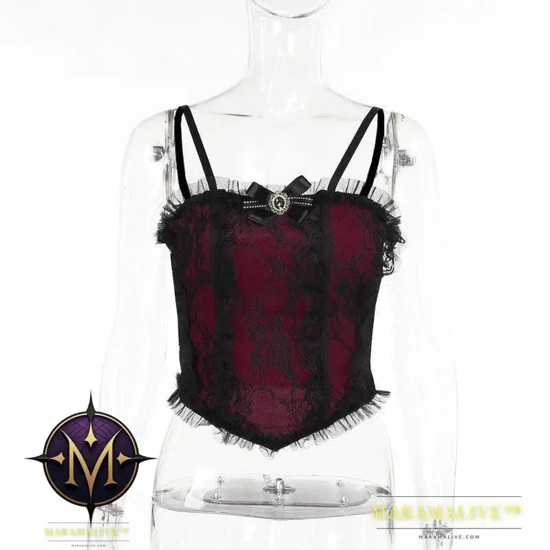 Dark gothic lace camisole | Dark romantic lace top