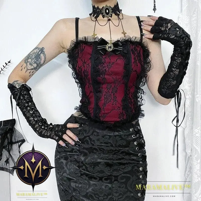 Dark gothic lace camisole | Dark romantic lace top