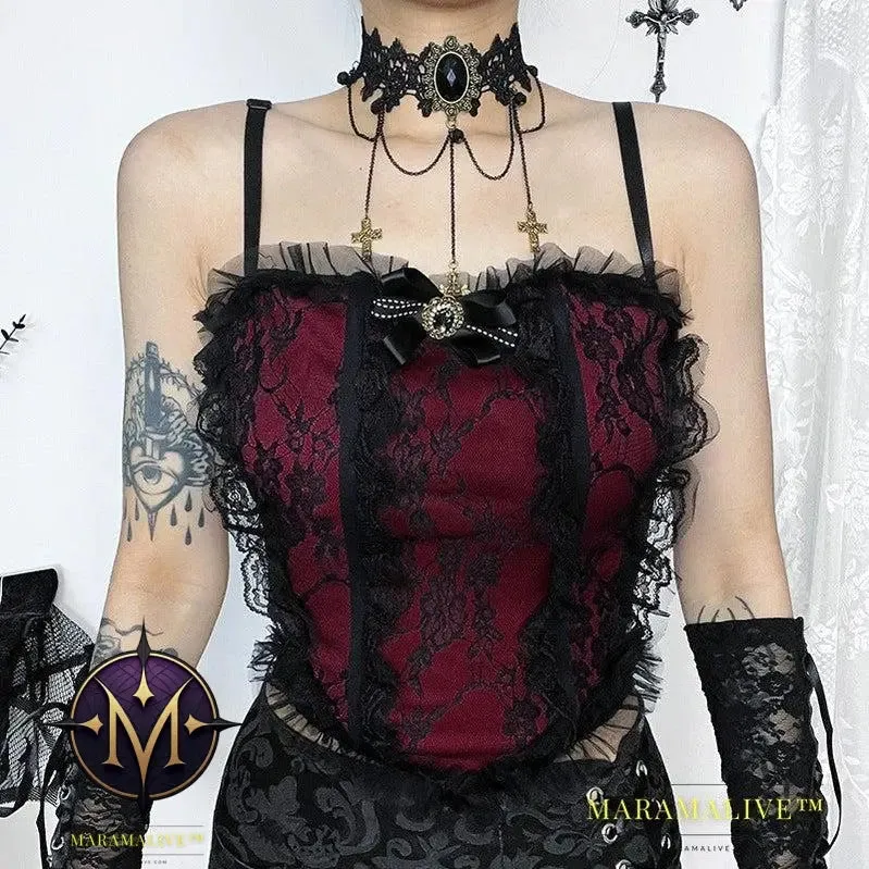 Dark gothic lace camisole | Dark romantic lace top