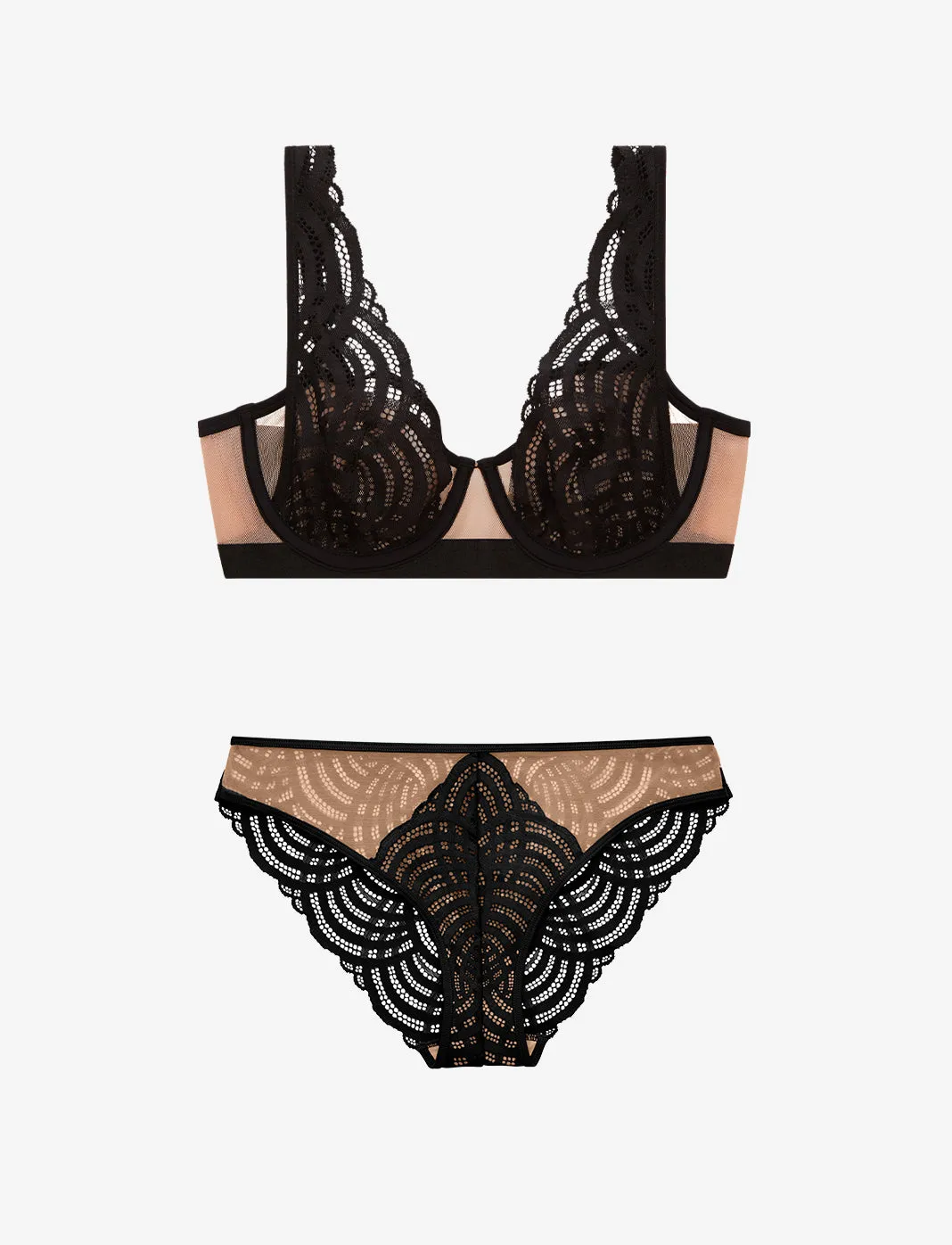 Deco Lace Unlined Bra   Bikini Set